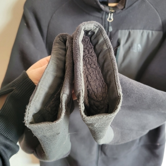 The North Face Jacket Full Zip Black Gray Sherpa Lined Men's Medium - Picture 7 of 11